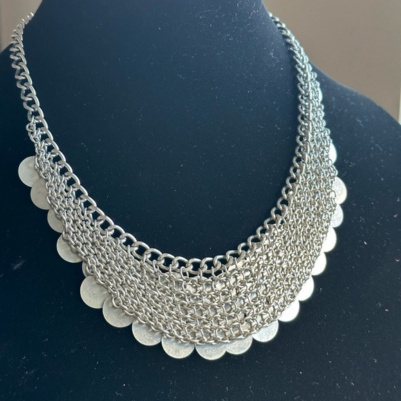 Vintage Bohemian round Coin design
SilverTone Bib Necklace - Picture 5 of 6